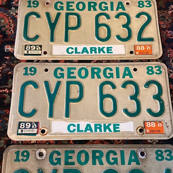 4 SEQUENTIAL 1983 Georgia license plates/ tags - Picture 3 of 6